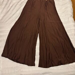 New Brown Wide-Leg Women's Pants
